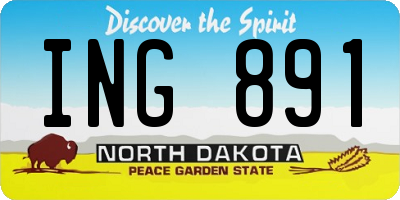 ND license plate ING891