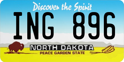 ND license plate ING896
