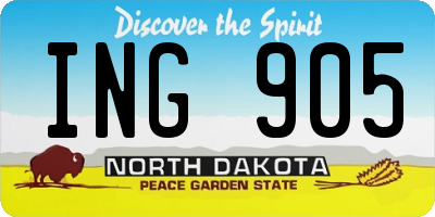 ND license plate ING905