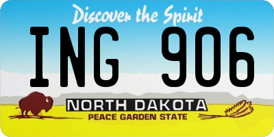 ND license plate ING906