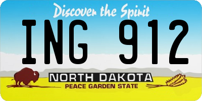 ND license plate ING912