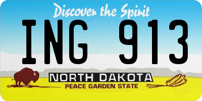 ND license plate ING913