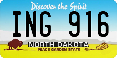 ND license plate ING916