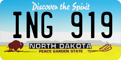 ND license plate ING919