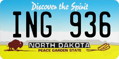 ND license plate ING936