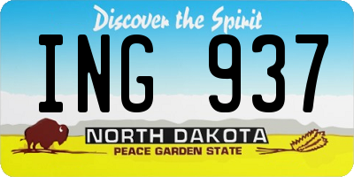 ND license plate ING937