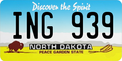 ND license plate ING939
