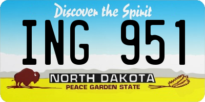 ND license plate ING951