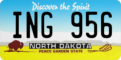 ND license plate ING956