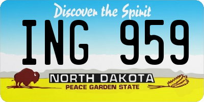 ND license plate ING959