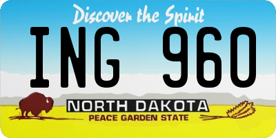 ND license plate ING960