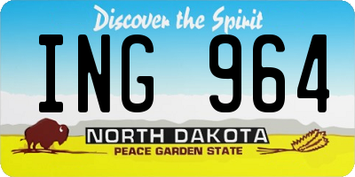 ND license plate ING964