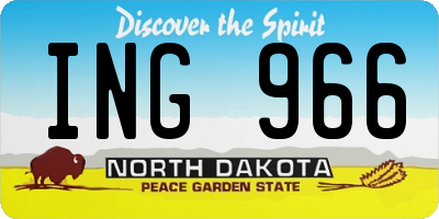 ND license plate ING966