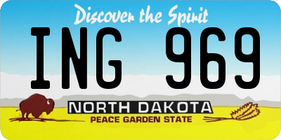 ND license plate ING969