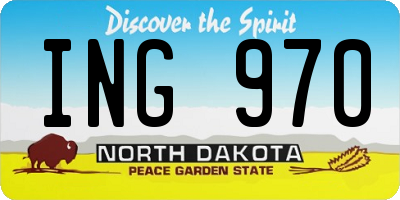 ND license plate ING970