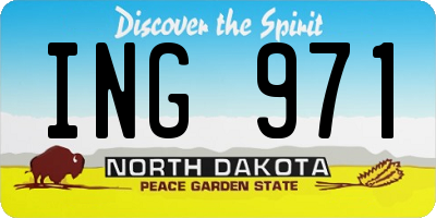ND license plate ING971