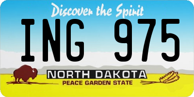 ND license plate ING975