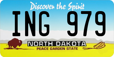 ND license plate ING979