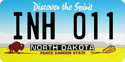 ND license plate INH011