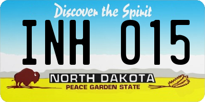 ND license plate INH015