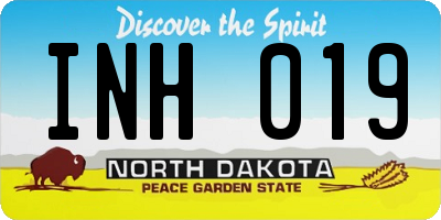 ND license plate INH019