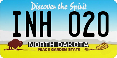 ND license plate INH020