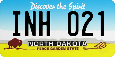 ND license plate INH021