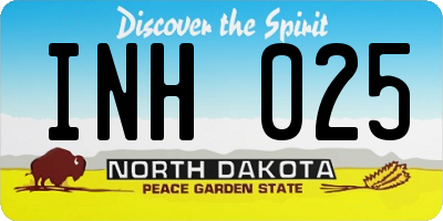 ND license plate INH025