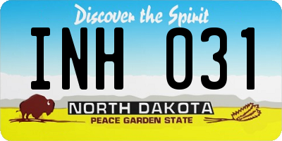 ND license plate INH031