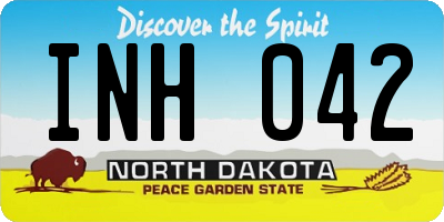 ND license plate INH042