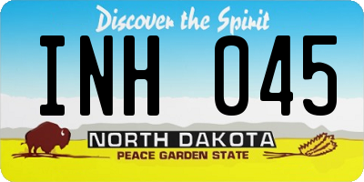 ND license plate INH045