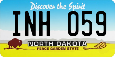 ND license plate INH059