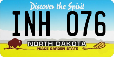 ND license plate INH076