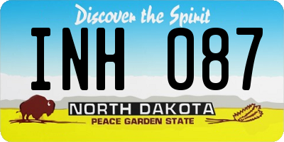 ND license plate INH087