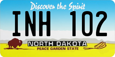 ND license plate INH102