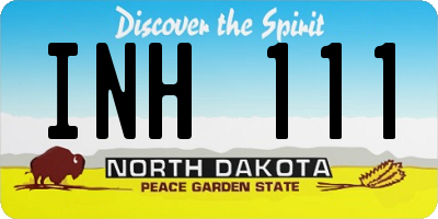 ND license plate INH111