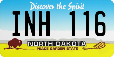 ND license plate INH116