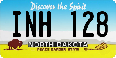 ND license plate INH128