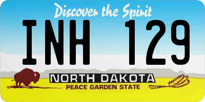 ND license plate INH129
