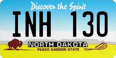 ND license plate INH130