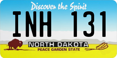 ND license plate INH131