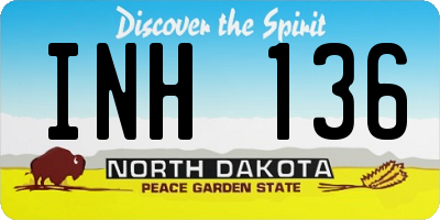 ND license plate INH136