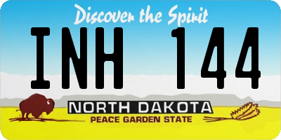 ND license plate INH144