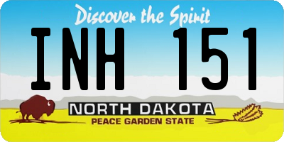 ND license plate INH151