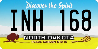 ND license plate INH168
