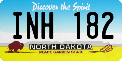 ND license plate INH182