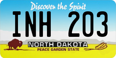 ND license plate INH203