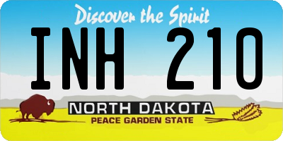 ND license plate INH210