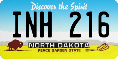 ND license plate INH216