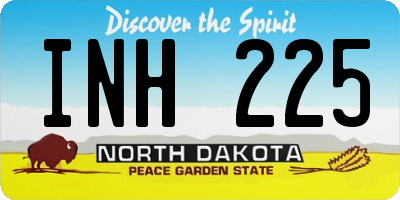 ND license plate INH225